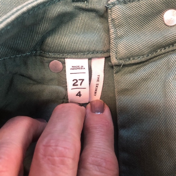 Loft Skinny Jeans Fitted Cropped Green - Picture 5 of 6